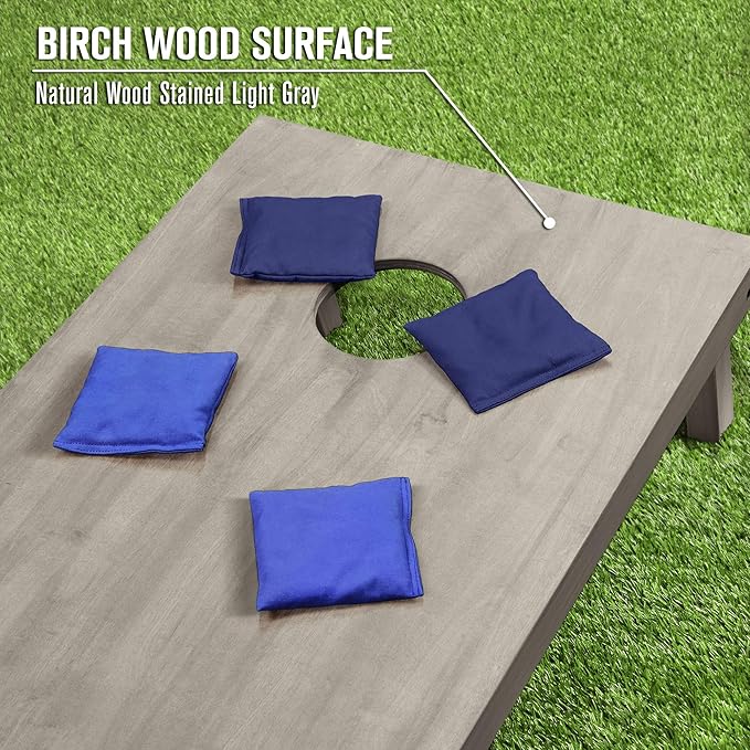 GoSports 4 ft x 2 ft Regulation Size Wooden Cornhole Boards Set - Includes Carrying Case and Bean Bags (Choose Your Colors) Over 100 Color Combinations
