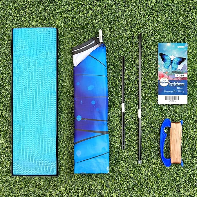 Butterfly Kites for Kids and Adults, Easy to Fly Large Single Line Kite for Boys and Girls - 55" x 28" Beach Kite for Beginners, 300ft String Handle Included
