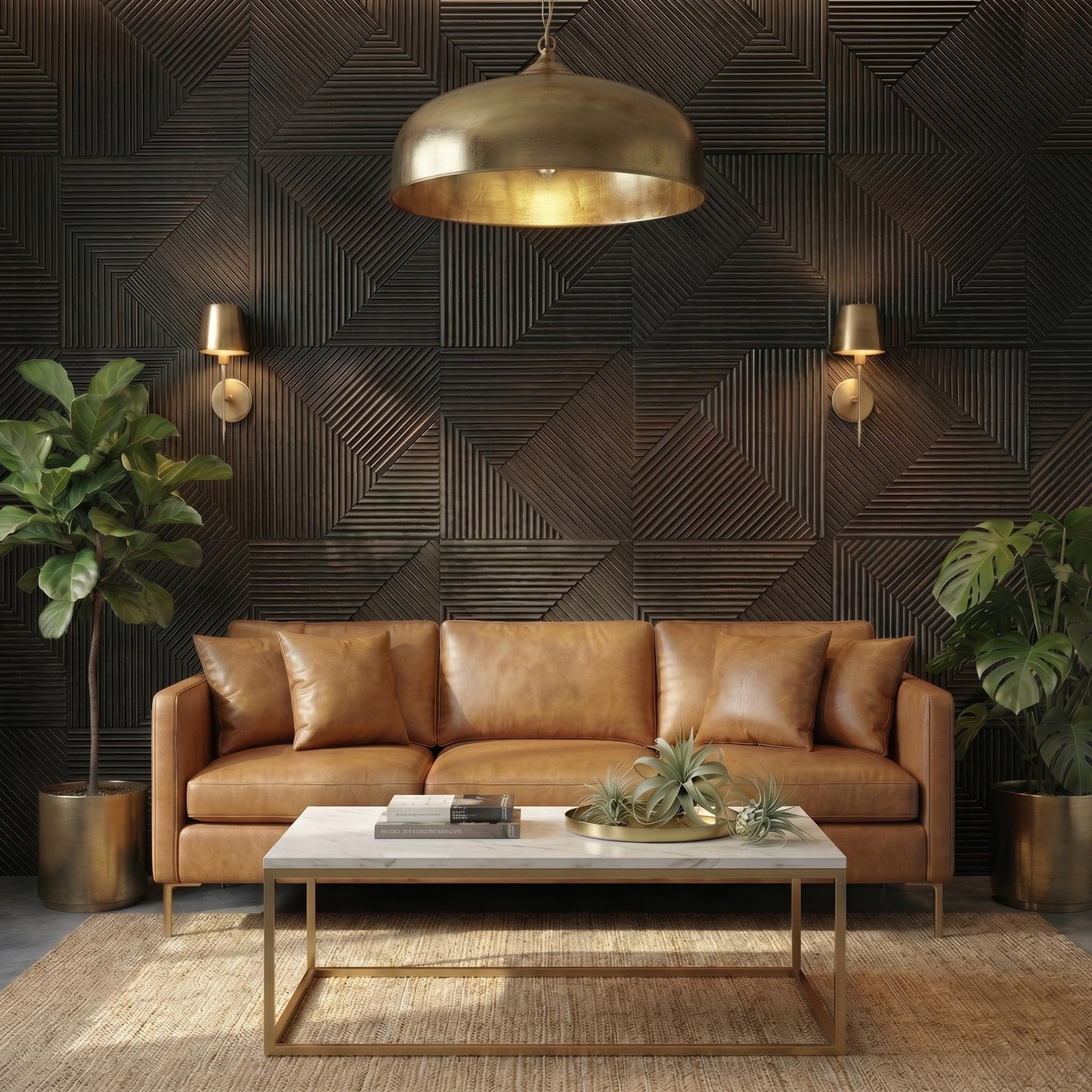 RIZZ TILE Matte Black 3D Wall Panels – 12 Pack 19.7"x19.7" Textured PVC Panels for Modern Accent Wall Decor, Waterproof 3D Wallscape Tiles for Gaming Room, Living Room & Office (Covers 32.4 Sq.Ft)
