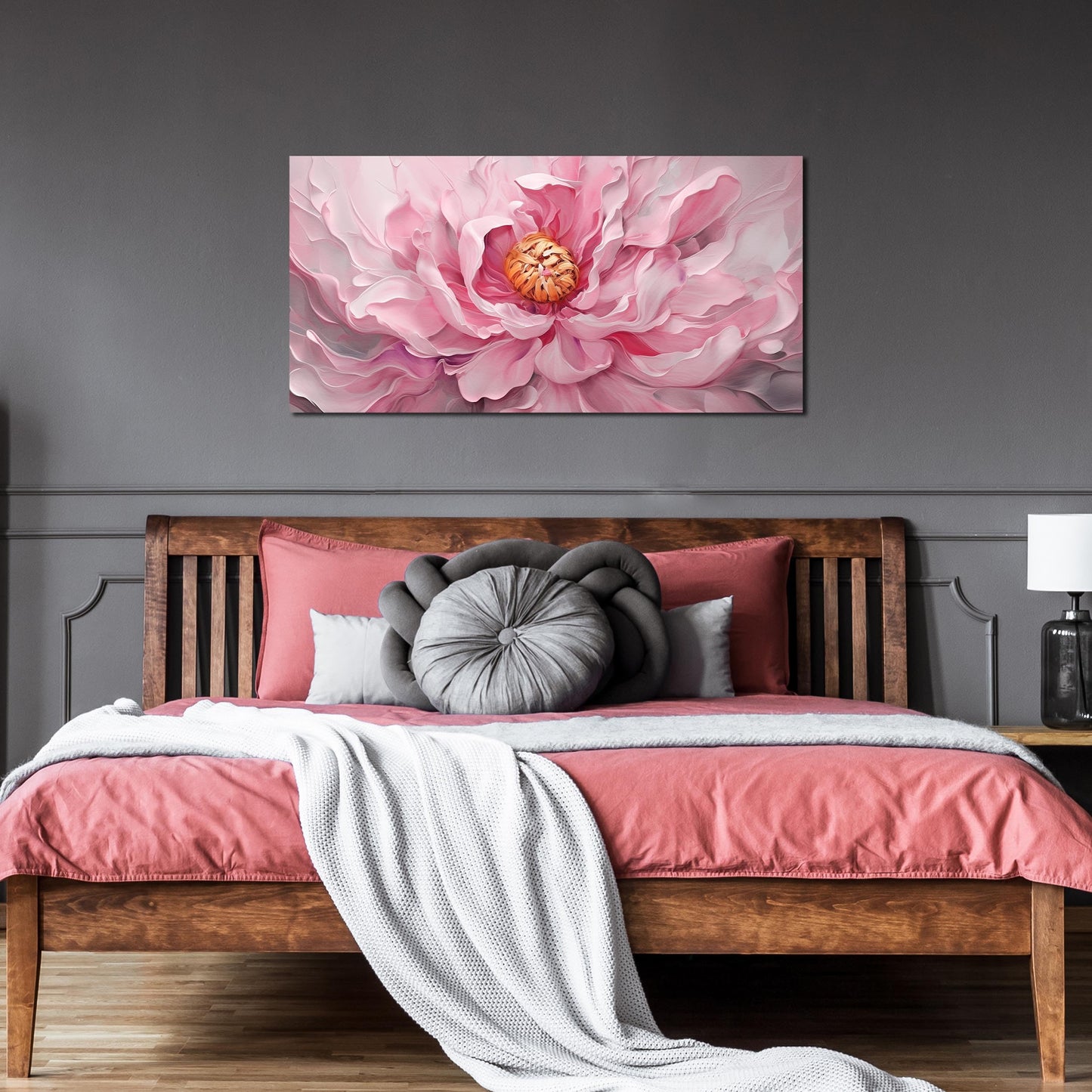 Prepeyssee Floral Wall Art for Living Room Pink Wall Art Large Botanical Artwork for Bedroom Office Teen Girl Room Decor Canvas Prints 20x40 Inch