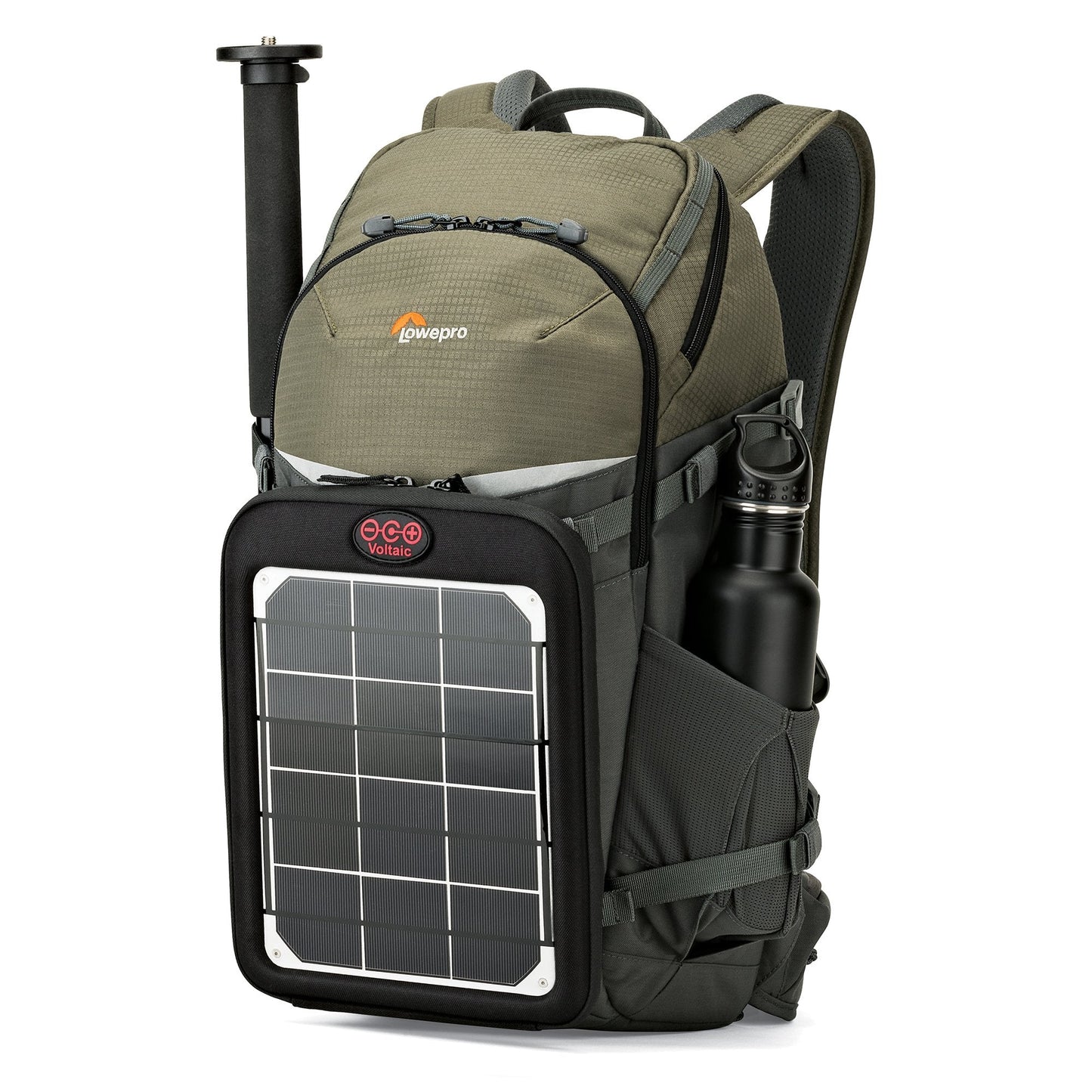 Lowepro LP37015-PWW, Flipside Trek BP 350 AW Backpack for Camera, Stores DSLR with Lens Attached, Extra Lenses, Tripod, 10 Inch Tablet Grey/Dark Green