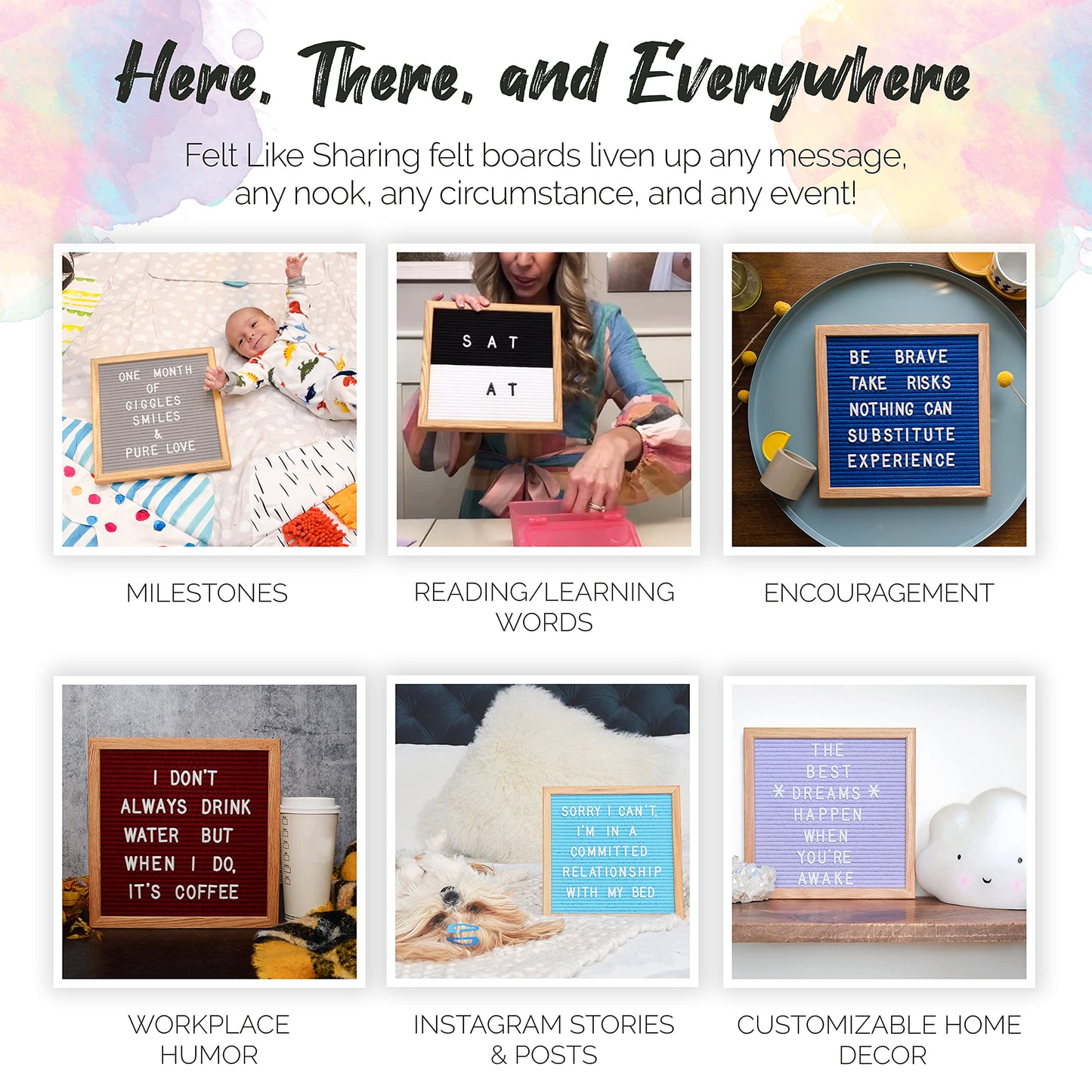 Felt Letter Board, 10x10in Changeable Letter Board with Letters White 300 Piece - Felt Message Board, Oak Frame Wooden Letter Board for Baby Announcements, Milestones, Office Decor & More (Seafoam Green)