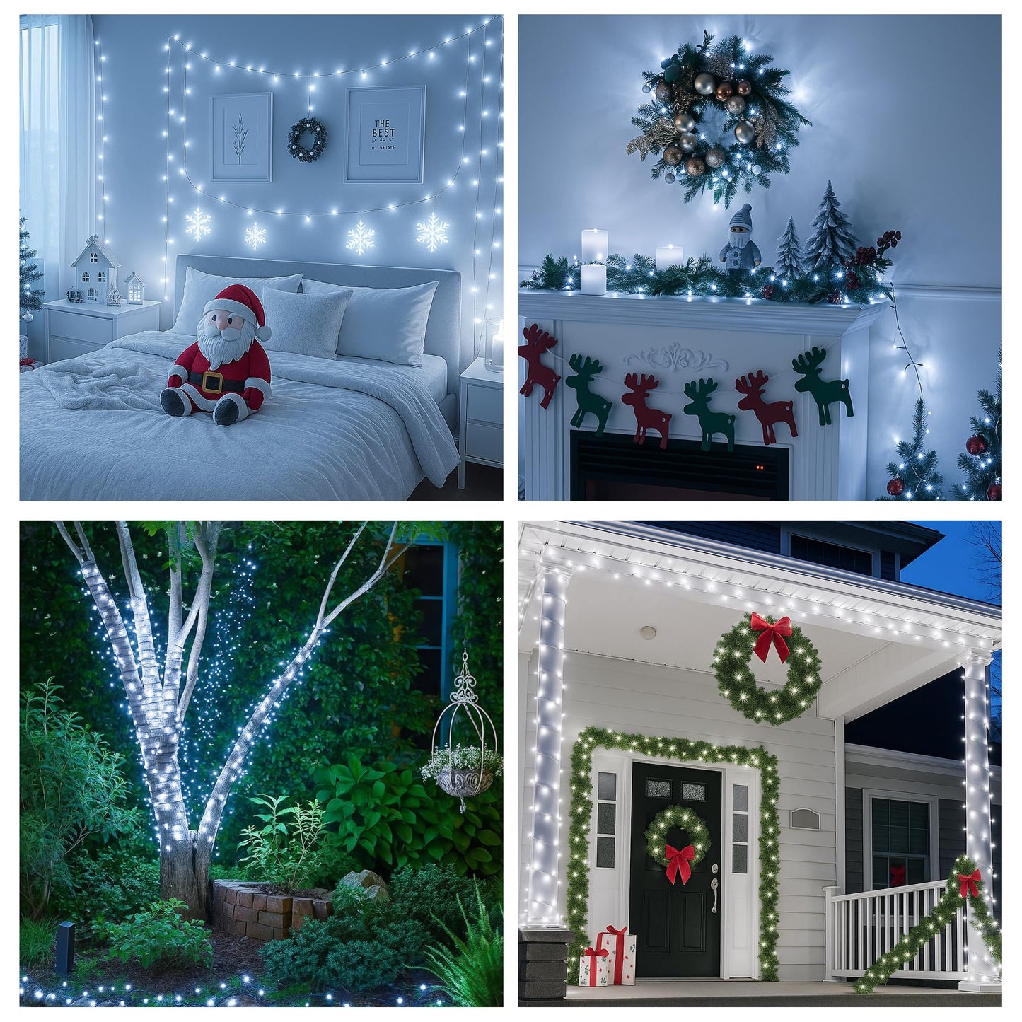 2-Pack Connectable 210FT 600LED Christmas String Lights Waterproof, Twinkle Lights with 8 Modes, Bright Indoor String Lights, String Lights Outdoor Green Wire for Holiday Party Christmas Decorations