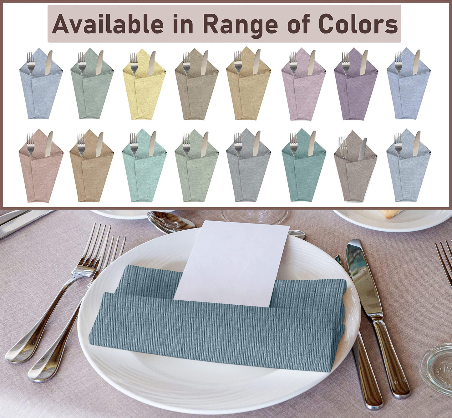 Ruvanti Cloth Napkins Set of 12, 18x18 Reusable Napkins Cloth Washable, Soft & Durable Table Napkin, Poly Cotton Fabric Dinner Napkins for Parties, Christmas, Thanksgiving, Weddings - Teal