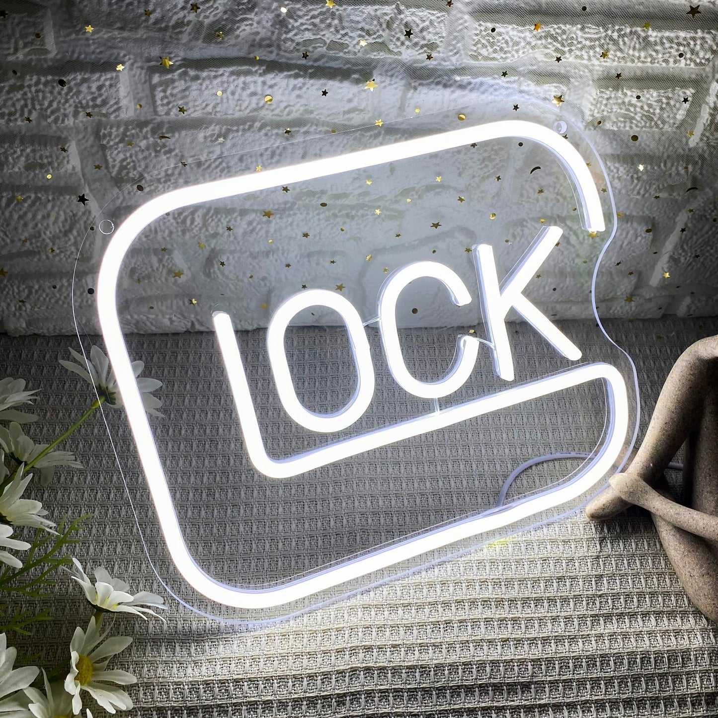 Lock Neon Signs for Wall Decor,Dimmable Game Neon Light for Gamer,Usb Powered Gaming Lights for Man Cave Bedroom Game Room Bar Birthday Gifts(9.8 * 11.8in)