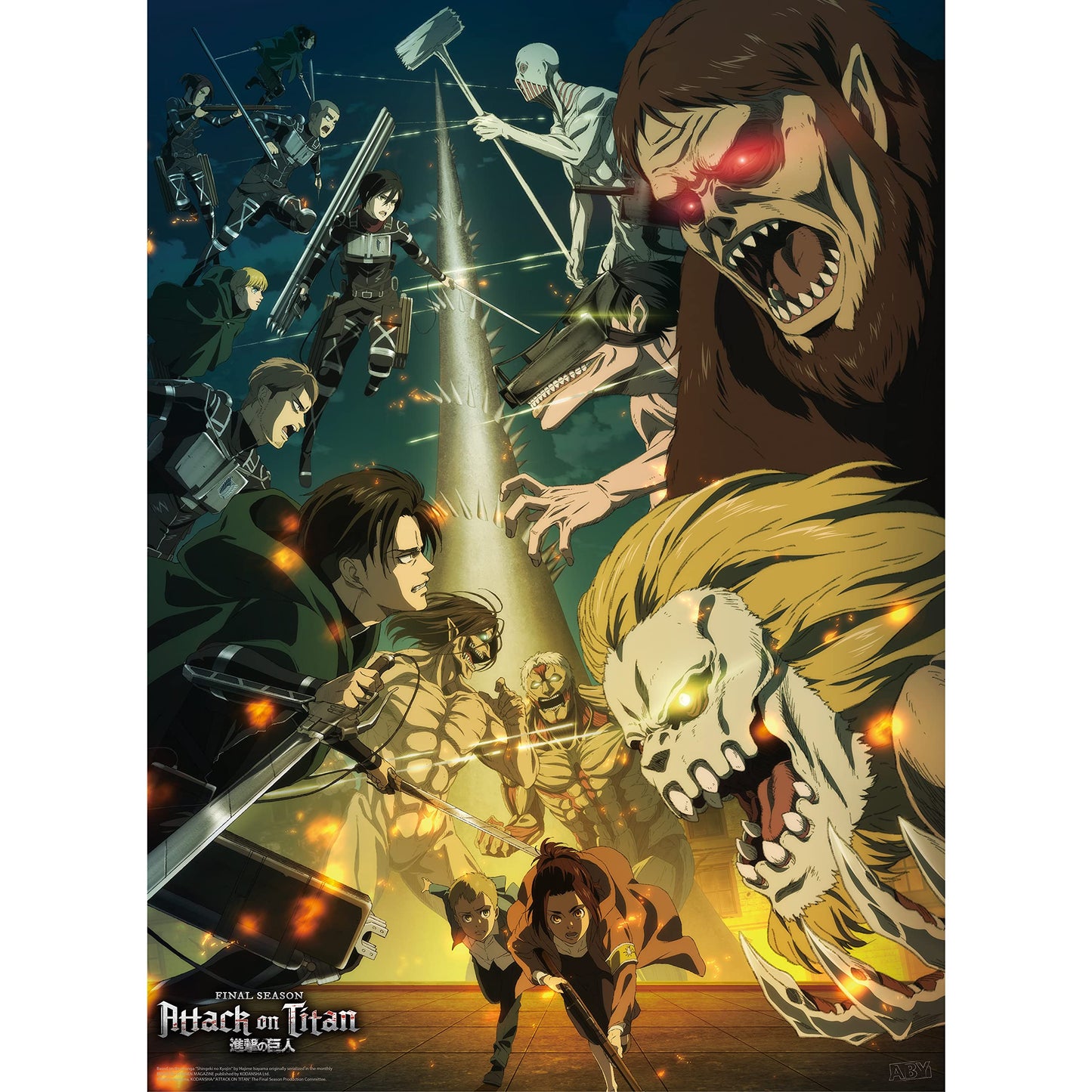 ABYstyle Attack on Titan Unframed Boxed Poster Set Featuring the Scouts, Beast Titan & Jaw Titan 15 x 20.5 in Includes 2 Mini Posters Anime Poster Set Attack on Titan Wall Art Anime Posters for Bedroom AOT Decor
