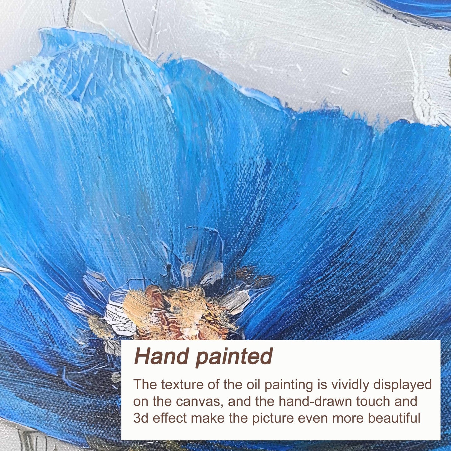 Tarfupth Blue Floral Canvas Wall Art for Bedroom Botanical Painting Wildflower Pictures Large Artwork for Living Room Office Home Wall Decor 20x40 Inch