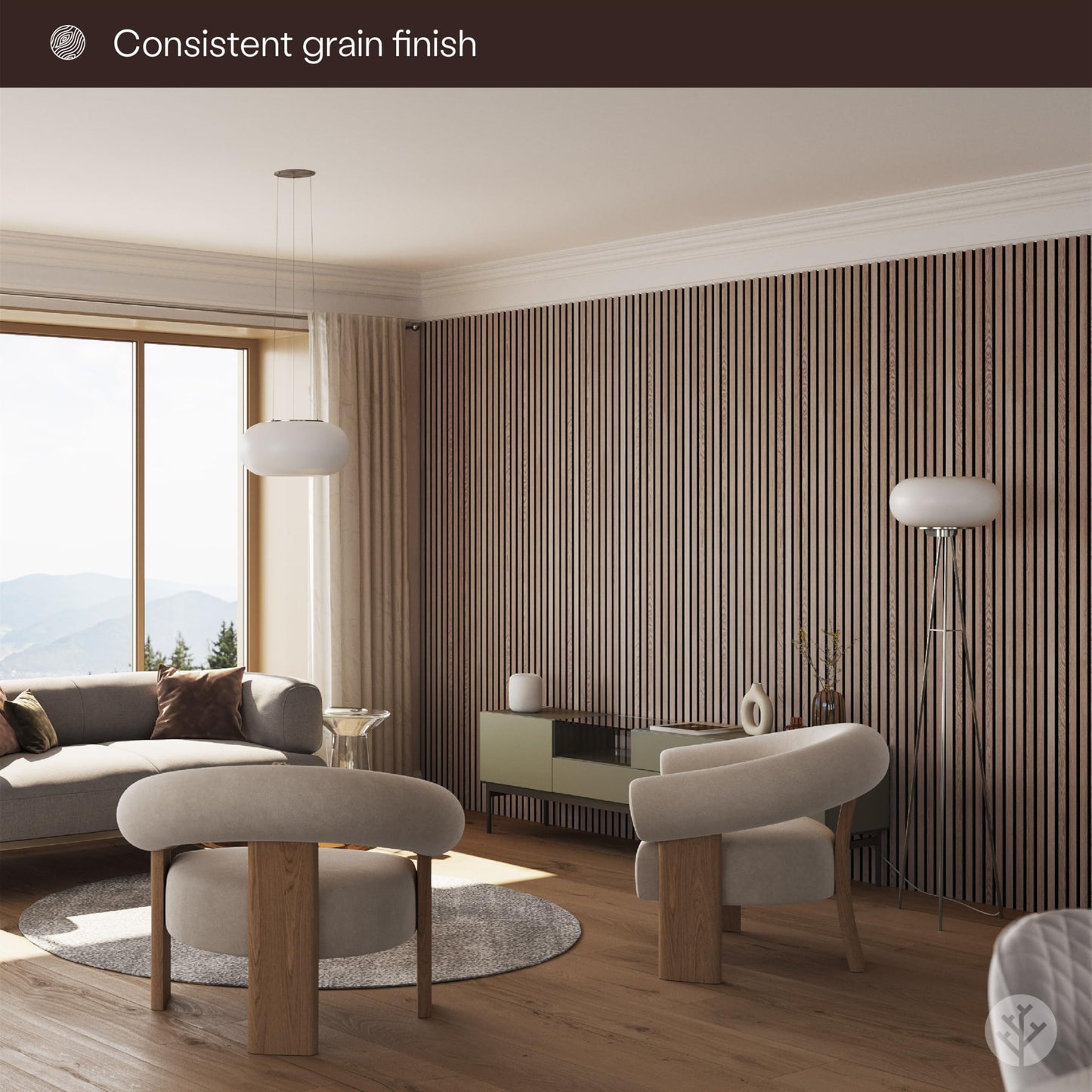 Bark & Bole Oak Acoustic Panels – 3D Textured Wood Veneer Wall and Ceiling Panels | Decorative Sound-Absorbing Solution for Homes, Offices, and Studios | H94.5” x W12.6” | Veneer, MDF, Felt