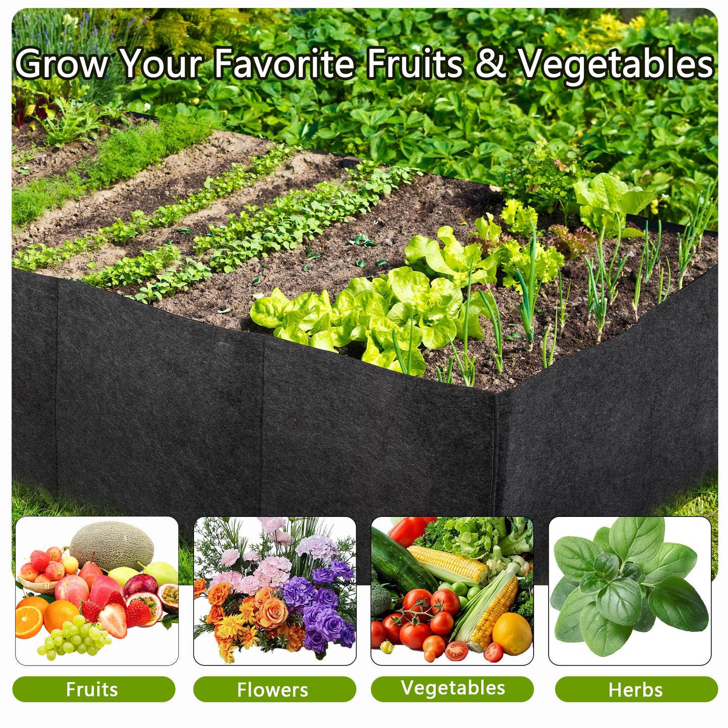 FVOTNW 1-Pack 6 Grids Fabric Grow Bags, 3x2x1ft Thickened 400G Nonwoven Fabric Raised Garden Beds with Handles - Indoor Outdoor Planters for Vegetables, Herbs, Flowers