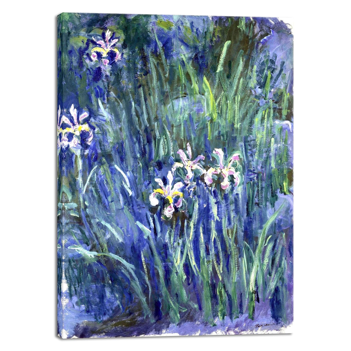 Wieco Art Canvas Print Wall Art Irises by Claude Monet Oil Paintings Reproduction Landscape Pictures Artwork on Canvas Art for Living Room Decorations and Wall Decor