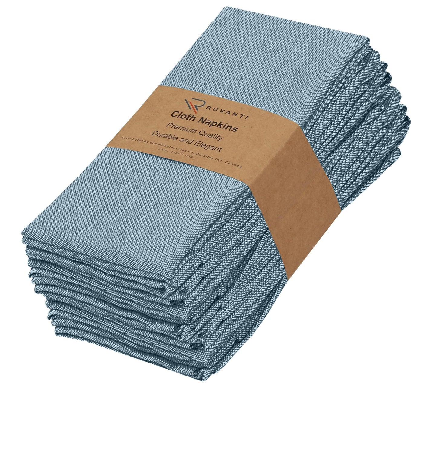 Ruvanti Cloth Napkins Set of 12, 18x18 Reusable Napkins Cloth Washable, Soft & Durable Table Napkin, Poly Cotton Fabric Dinner Napkins for Parties, Christmas, Thanksgiving, Weddings - Teal