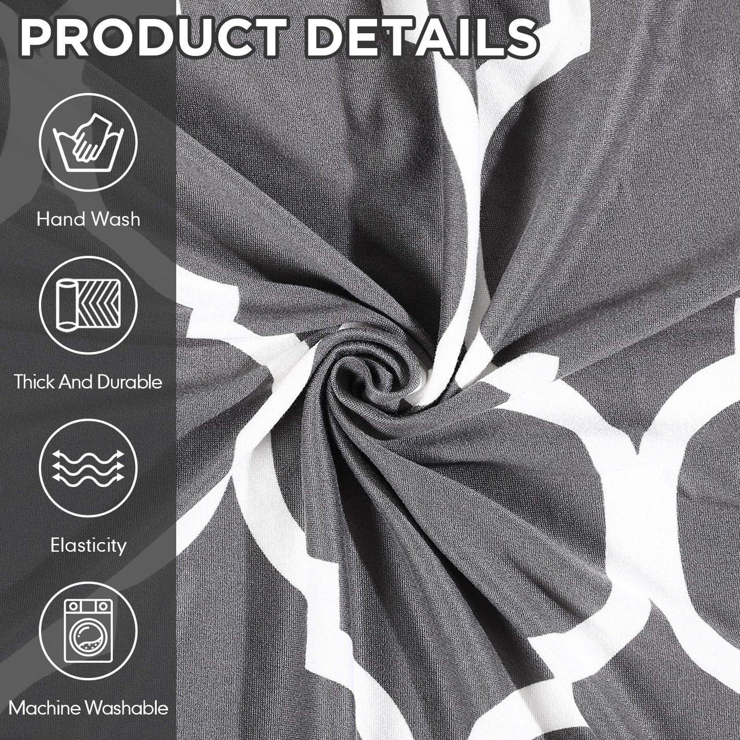 Peryiter 3 Pcs Couch Cover Set for Living Room Furniture Covers for Couch and Sofas Loveseat Arm Chair Slipcover, Furniture Protector, Stretch, Wrinkle Free (Dark Gray)