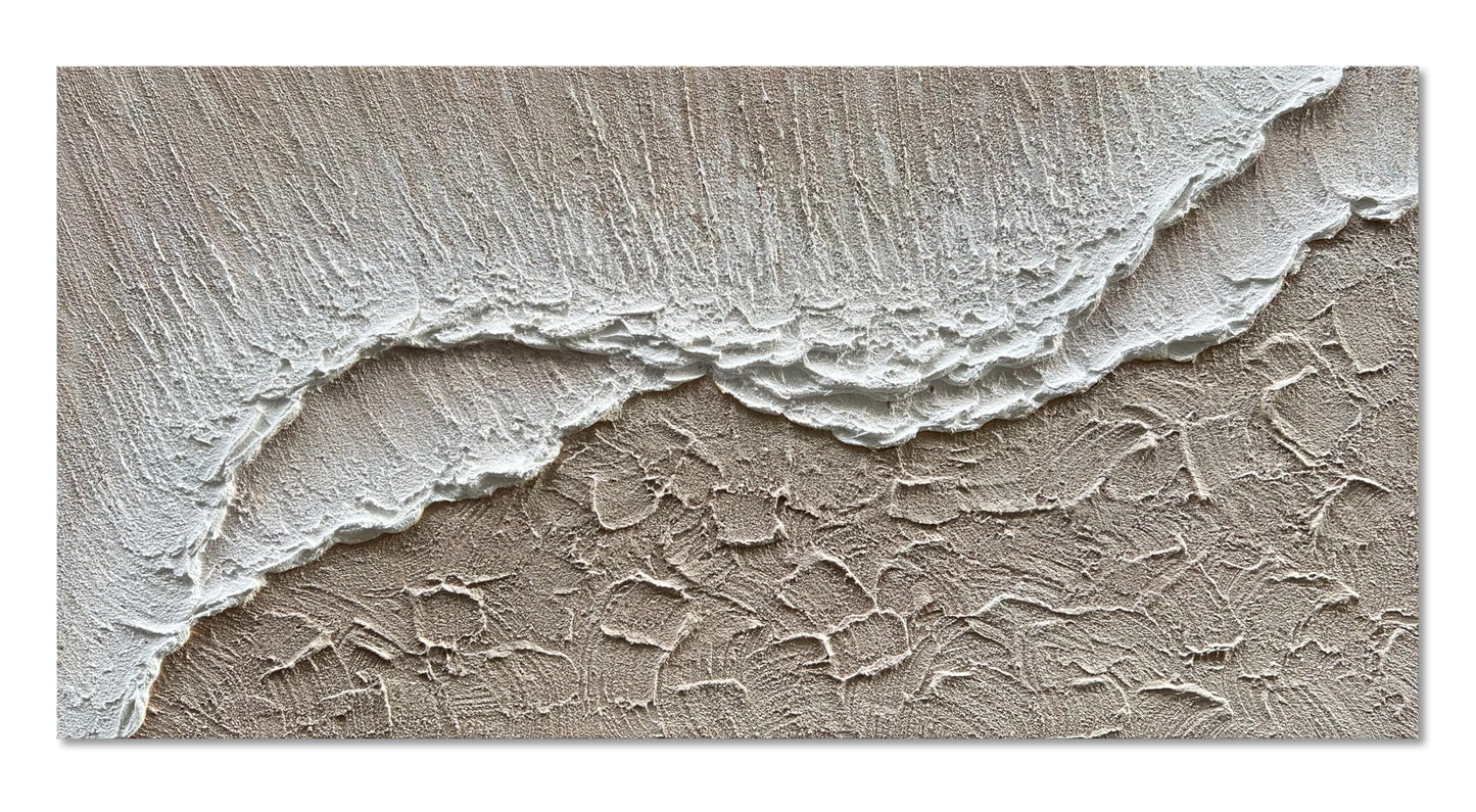 NANKAI Art 24x48 inch Hand painted beach Ocean Wave Landscape Oil painting Modern Abstract Canvas art Mural family wall Decoration art