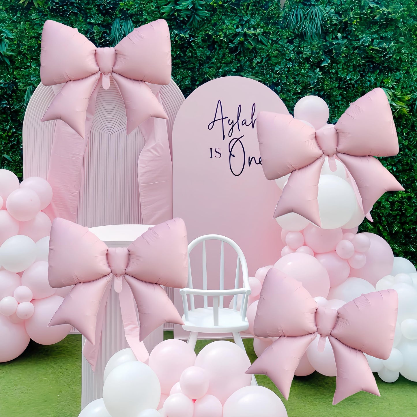 4Pcs Giant Pink Bow Balloons 38Inch/coquette Birthday Party Supplies/Pink Bachelorette Bridal Engagement Wedding Anniversary Supplies for Women/Valentine's Day Decor