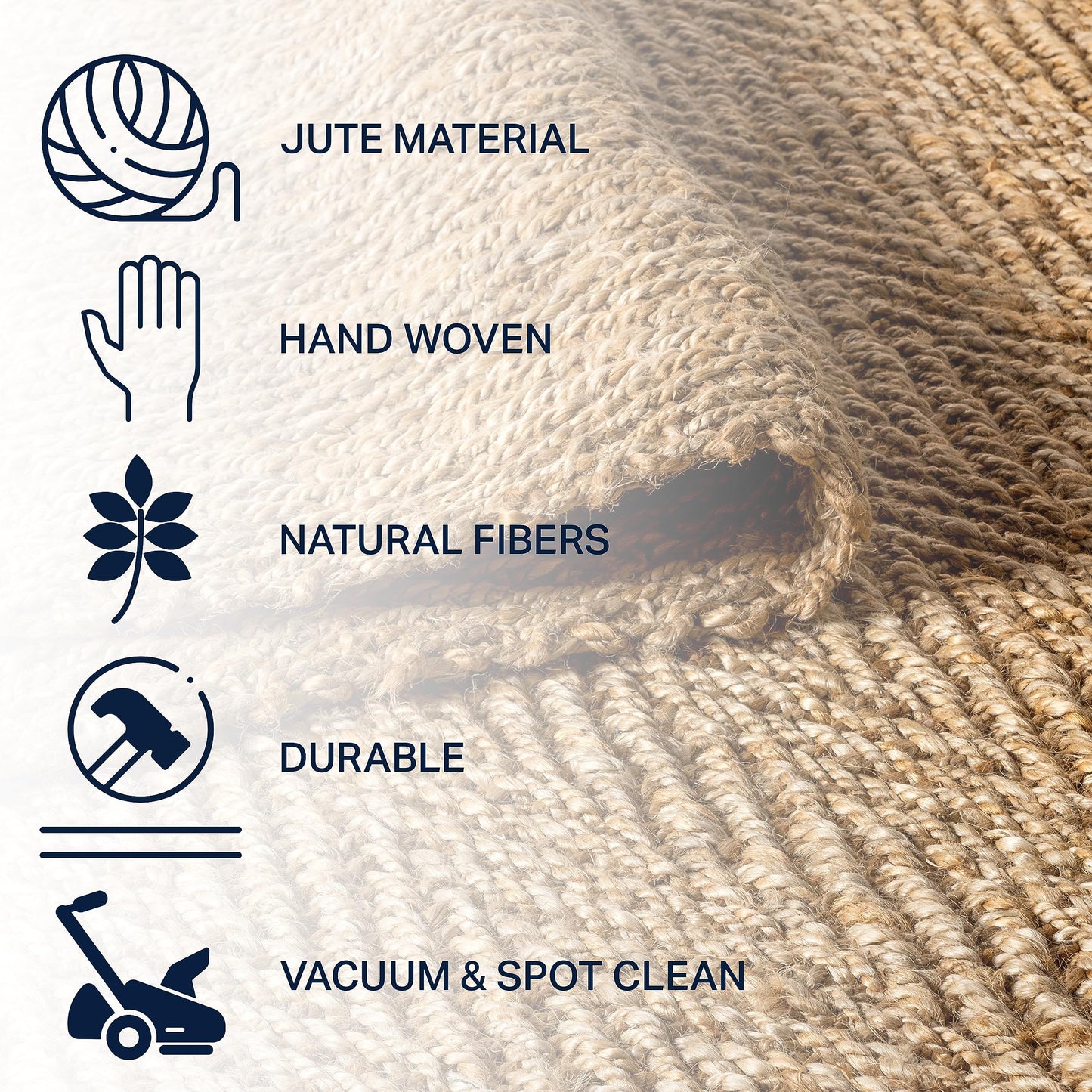 JONATHAN Y Espina Hand Woven Herringbone Chunky Jute Natural Indoor Area Rug, 8x10, Bohemian, Cottage, Easy-Cleaning for Living Room, Bedroom, Kitchen, Pet Friendly, Non-Shedding (NFR101A-8)