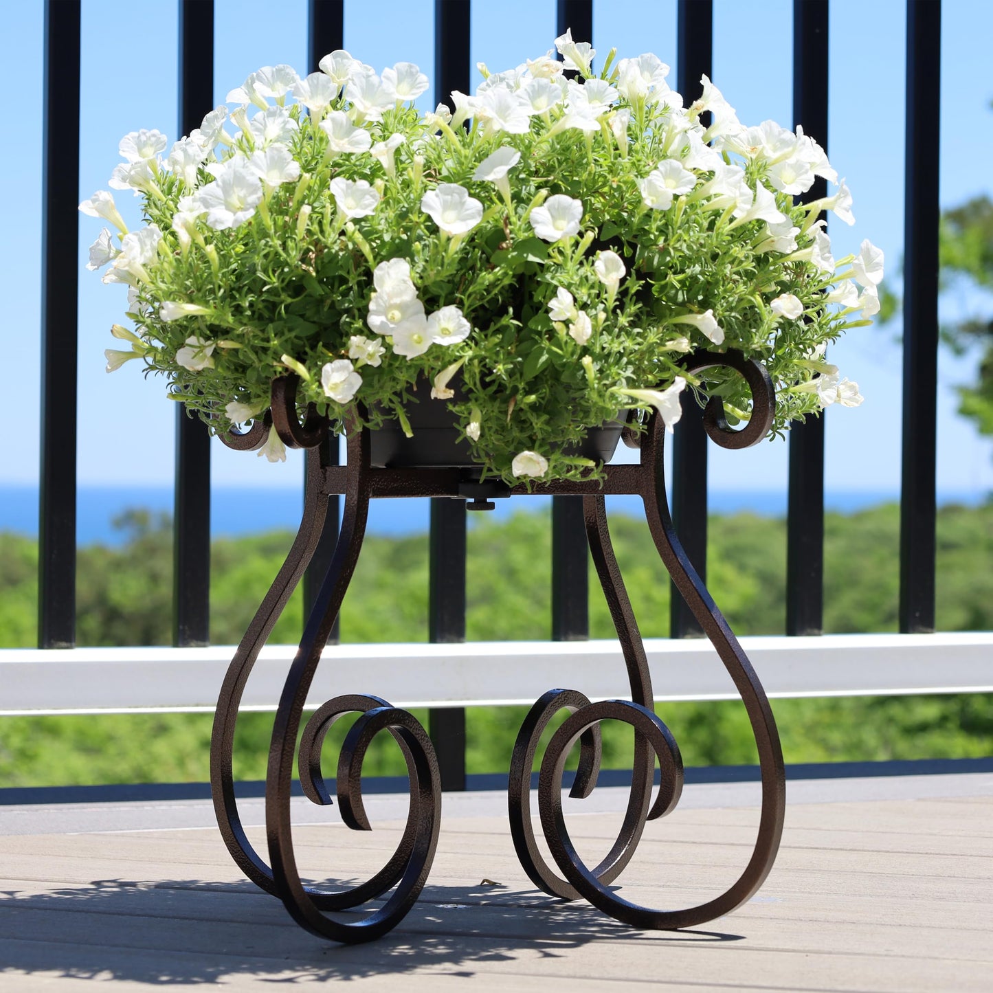 Gardien Adjustable Plant Stand Indoor Outdoor, Mid Century Modern Medal Holder for Large Planters