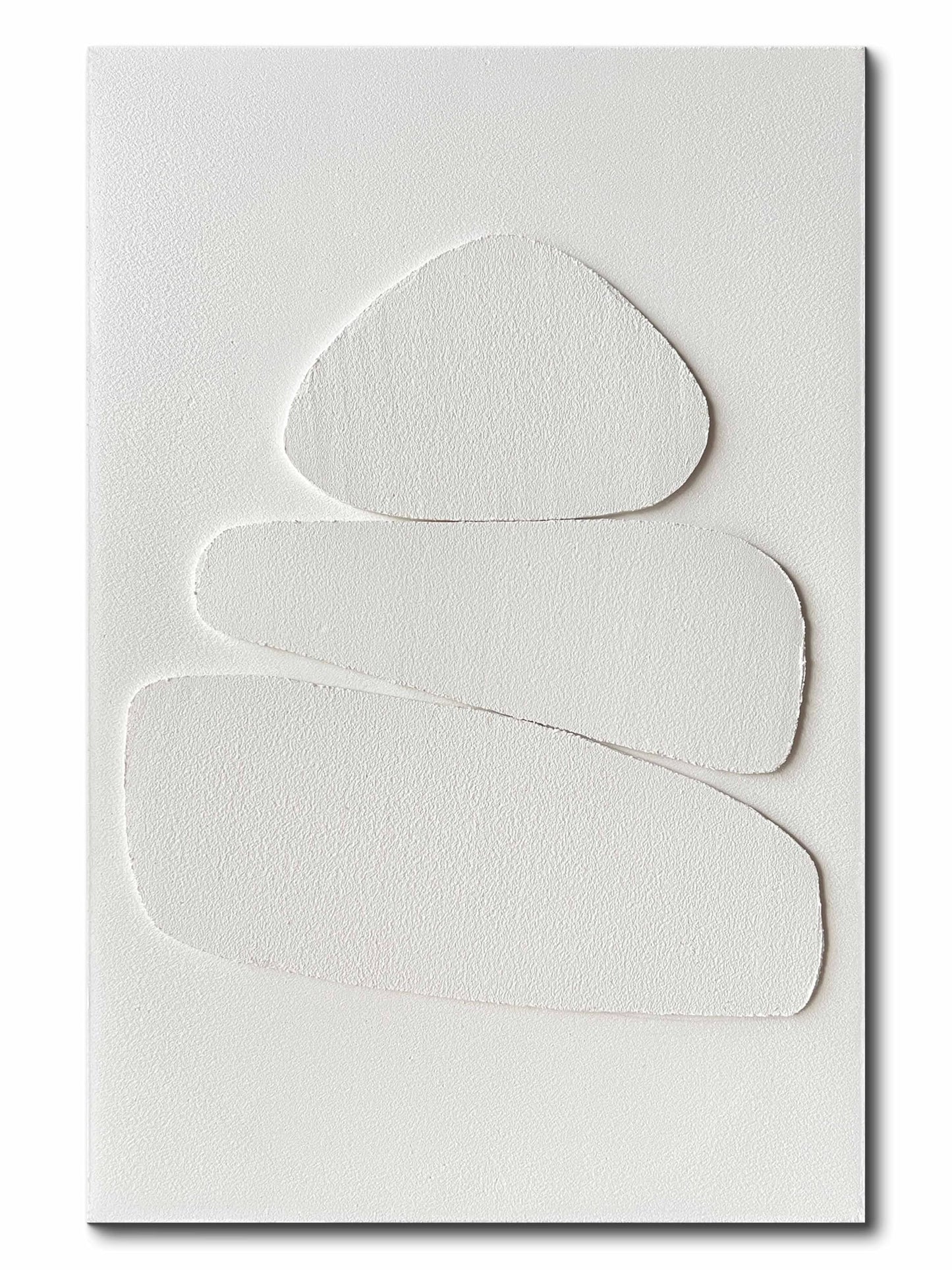 Creespi White Textured Wall Art - Hand Painted Minimalist 3D Art Painting 24x36 inches,Modern Abstract Oil Painting On Canvas for Home Wall Decor