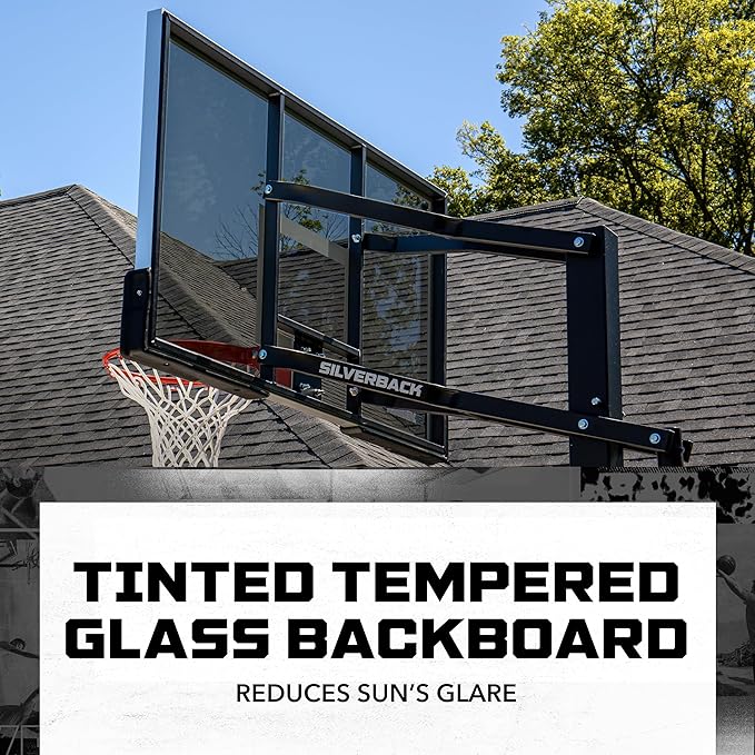 Silverback In-Ground Basketball Hoops, Adjustable Height Tempered Glass Backboard and Pro-Style Flex Rim. - Multiple Styles Available