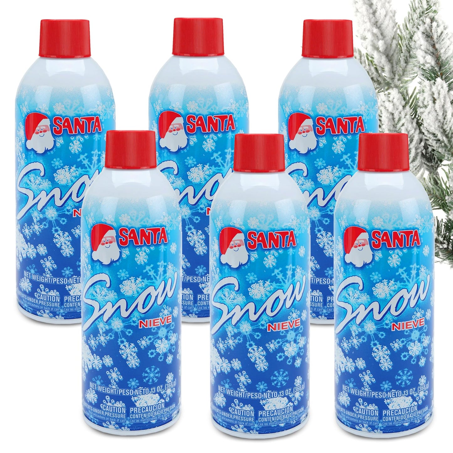 GRAS Art Bundles Christmas Fake Snow Spray 13oz 6-Pack – Instant Artificial Snow for Trees, Windows, Wreaths & Holiday Crafts – Easy Winter Decoration Kit for a Frosty, Snowy Finish