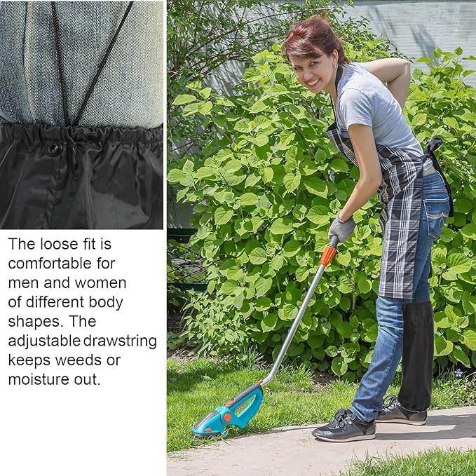 Xindojuz 2 PCS Lawn Care Leg Gaiters for Hiking Men, Waterproof Leg Guards for Snow Boots, Garden Trimming Weeds Eater Legs Chaps, Adjustable Legs Guards for Garden and Farm Working, Black