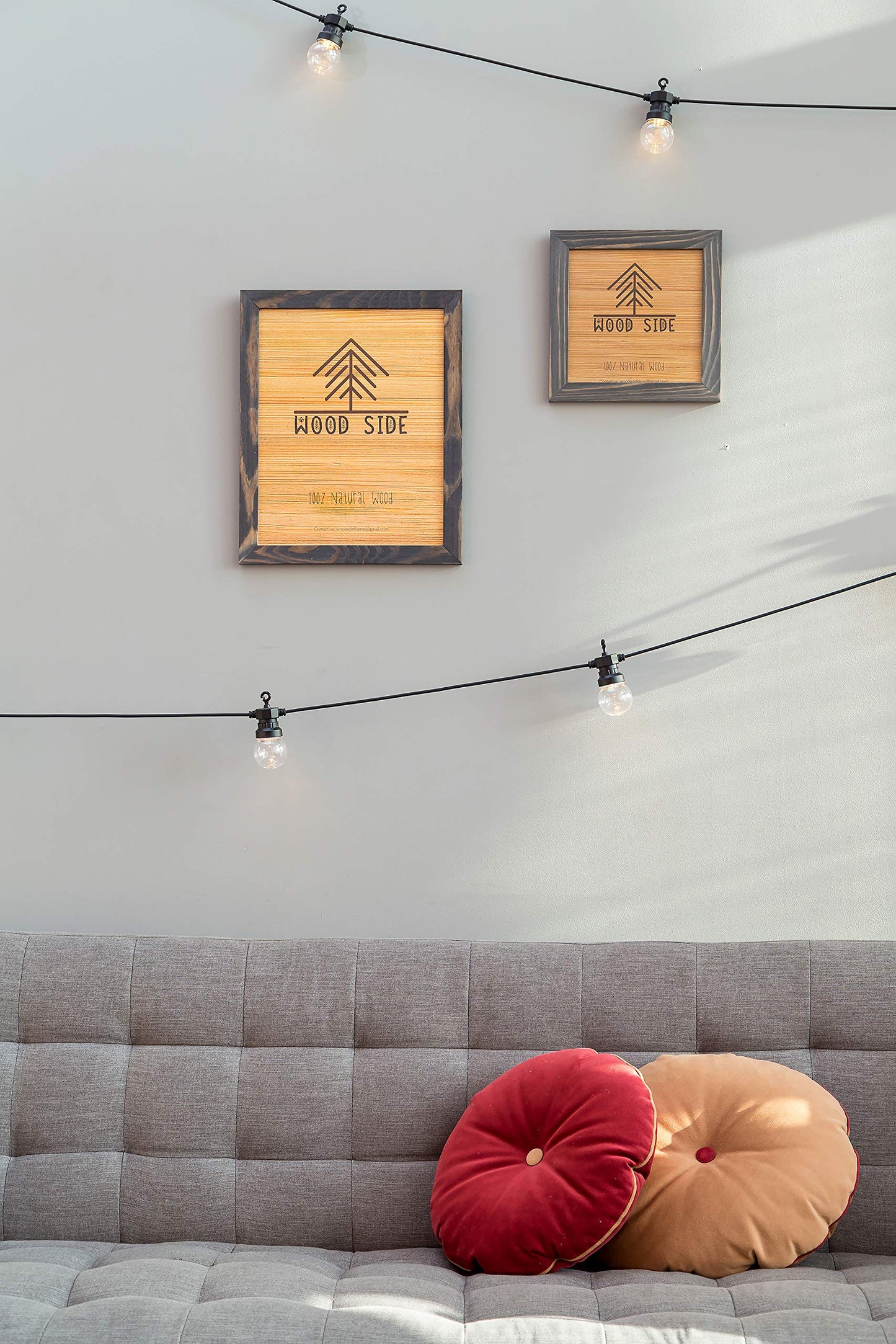 Rustic Wooden Picture Frames 8x10 - Old Dark Grey - Set of 2-100% Natural Eco Solid Wood and High Definition Real Glass for Wall Mounting Tabletop Photo Frame