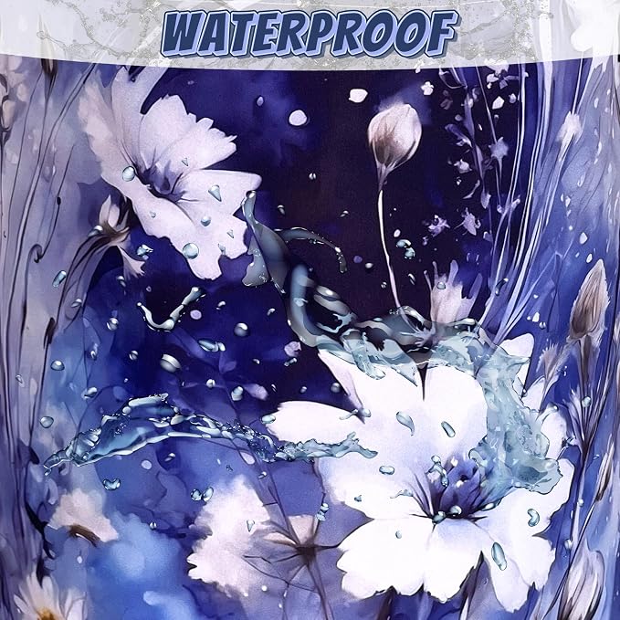 Blue Daisy Flower Laundry Basket Foldable Oxford Cloth Watercolor Floral Laundry Hamper With Handle Portable Clothes Storage Organizer Basket 18.9"x16.5" Storage Bag For Laundry Room/Bathroom/Bedroom