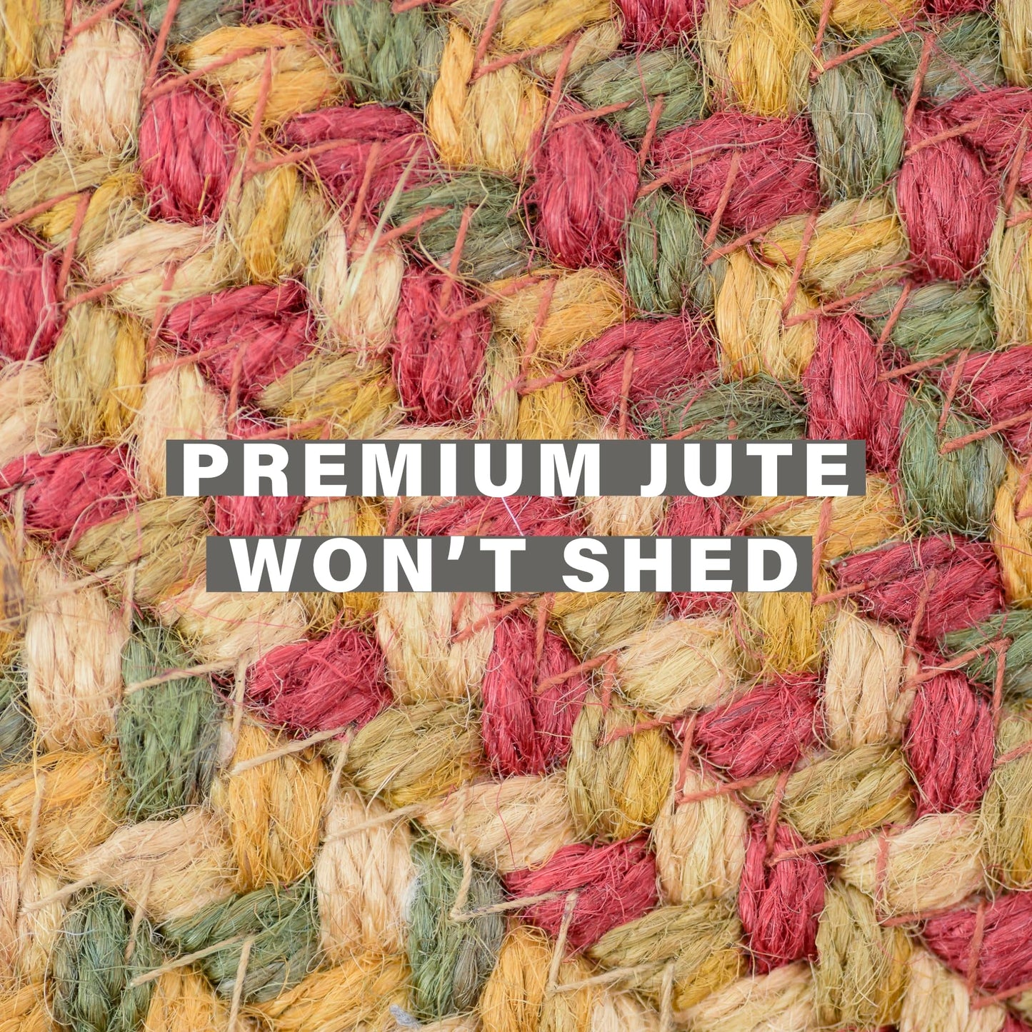 Oval Jute Braided Rug – All Natural Fiber 4' x 6' Area Rug, Made With Natural Jute Twine – A Reversible Rug for Rustic Home Décor – Homespice Cider Barn Oval Jute Rug 4' x 6'