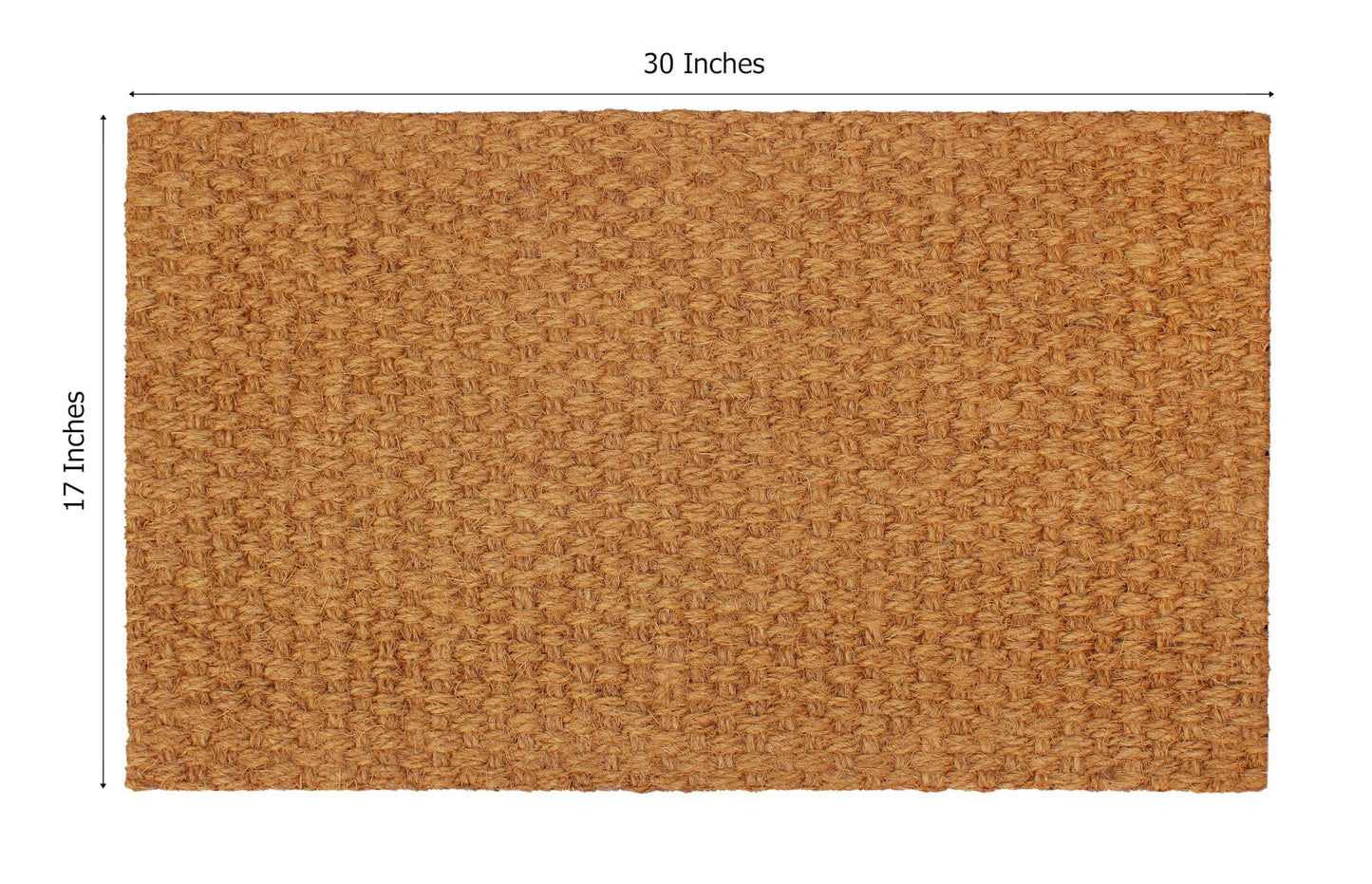 Woven Coir Doormat - Non Slip Heavy Duty Back Door Mat - Basketweave Dirt Trapping Welcome Mat - Easy Clean Durable Entryway Front Door High Traffic Indoor Outdoor Doormat - 17 x 30 - Natural
