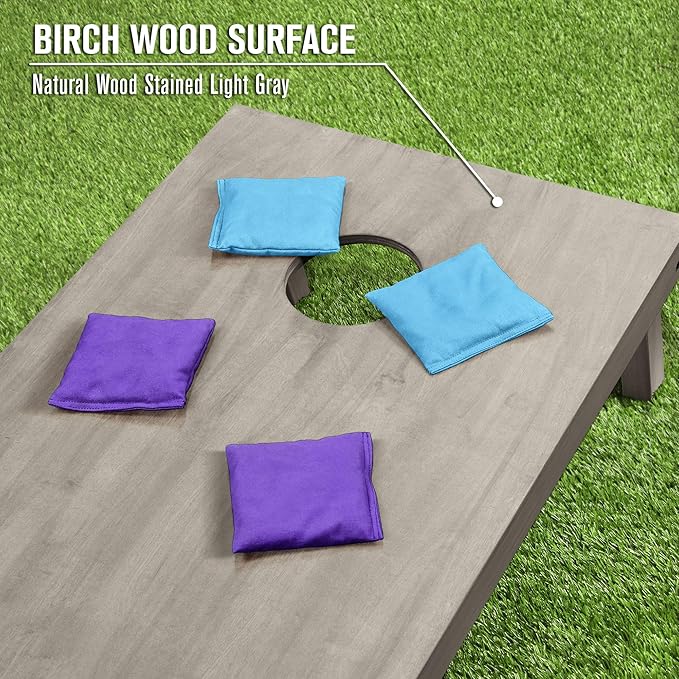 GoSports 4 ft x 2 ft Regulation Size Wooden Cornhole Boards Set - Includes Carrying Case and Bean Bags (Choose Your Colors) Over 100 Color Combinations