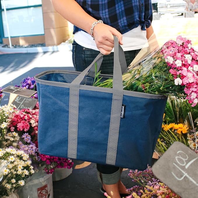 CleverMade EcoBasket Collapsible Tote Basket – Reusable Grocery Tote