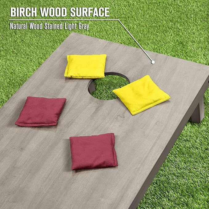 GoSports 4 ft x 2 ft Regulation Size Wooden Cornhole Boards Set - Includes Carrying Case and Bean Bags (Choose Your Colors) Over 100 Color Combinations