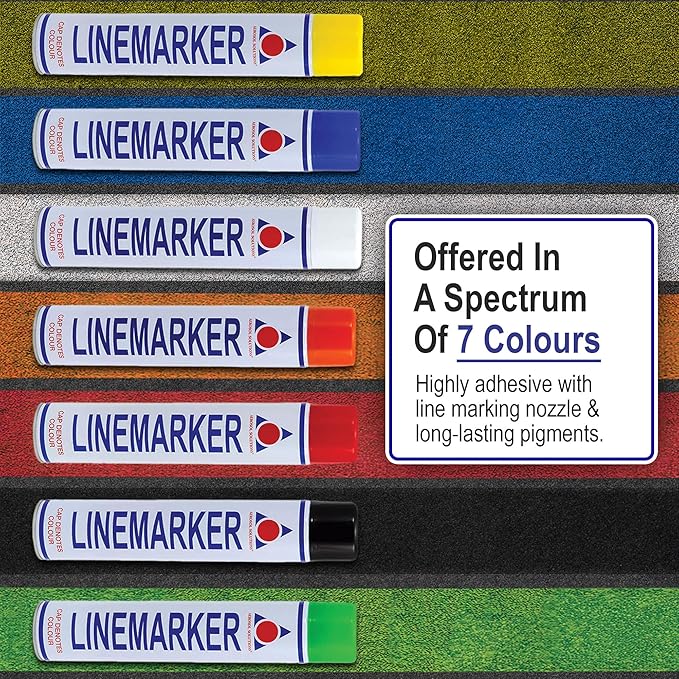 Line Marker, Grass and Road Spray Paint, Athletic Field Striping Paint Spray | Red 26 Fl Oz (Pack of 6)| Perfect for Sports Fields & Pavement