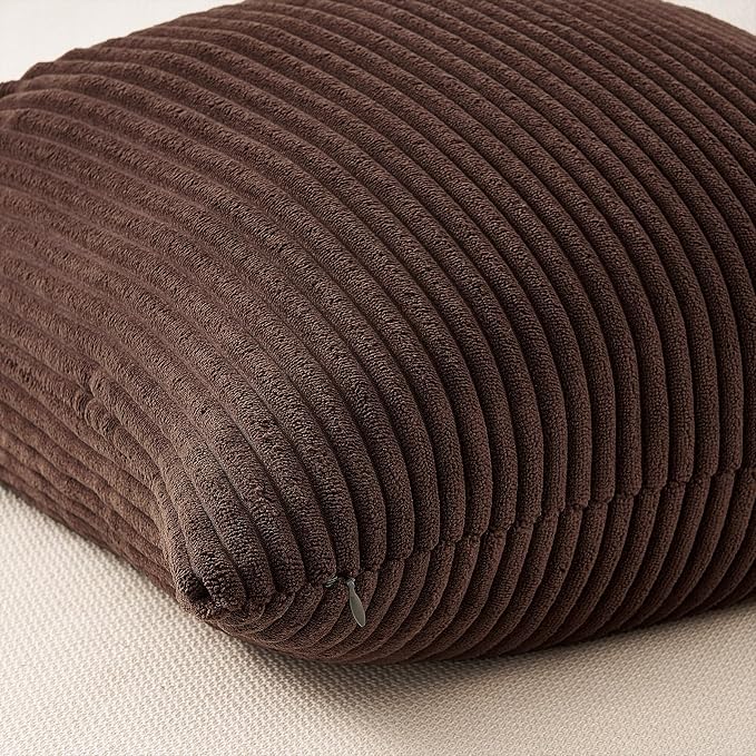 Topfinel Gold Brown Throw Pillow Covers Rustic Modern Soft Corduroy Striped Decorative Cushion Cover 16x16 Inch Gradient Farmhouse Pillow Case Set of 4 for Sofa Couch Living Room Bedroom