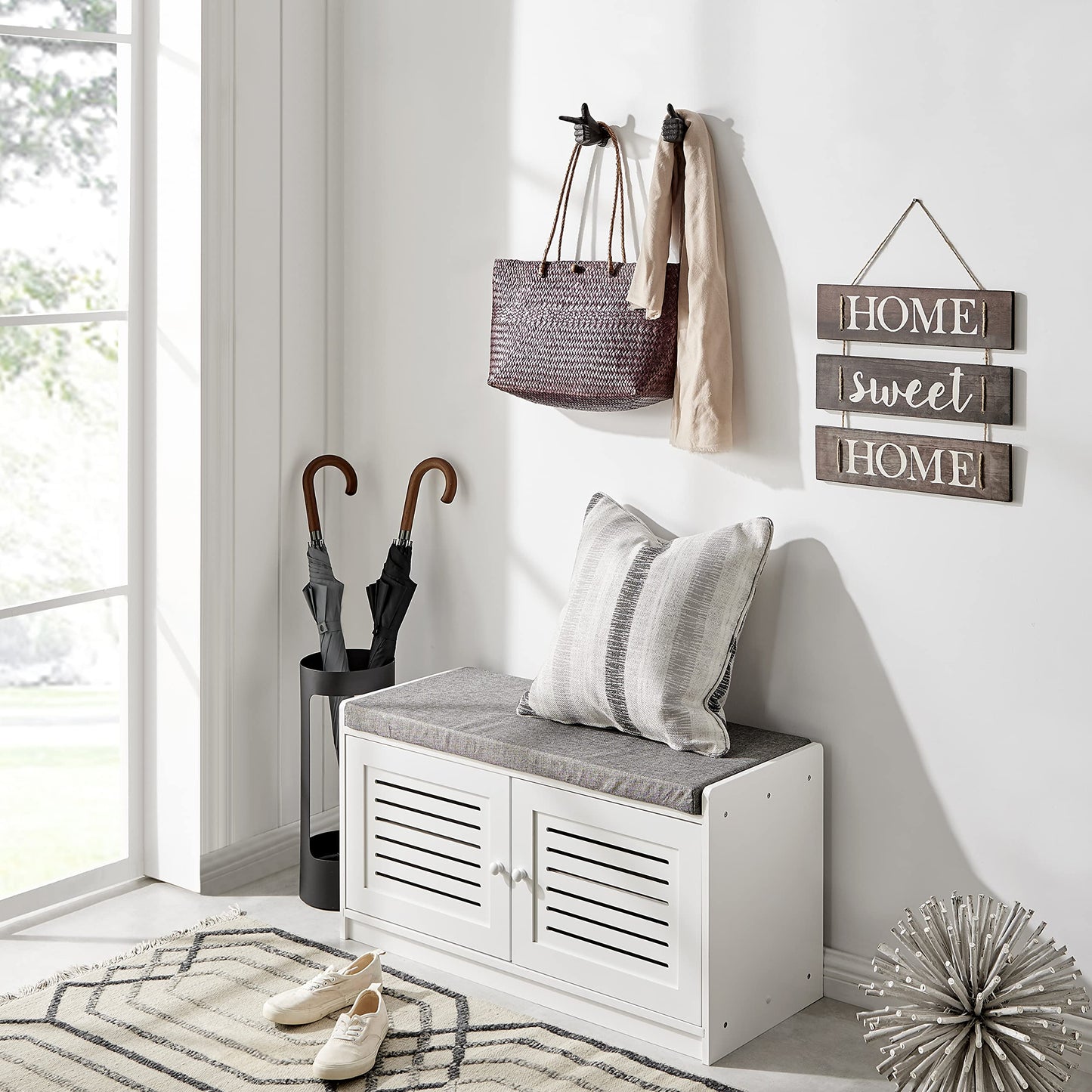 Danya B. "Thumbs up & Pointing Finger" Dark Brown Cast Iron Wall Mount Hook Set (Set of 2), Entryway Hooks or Unique Room Decor for Hanging Coats, Purses, Scarves, or Keys