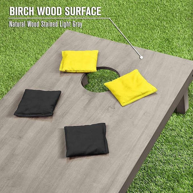 GoSports 4 ft x 2 ft Regulation Size Wooden Cornhole Boards Set - Includes Carrying Case and Bean Bags (Choose Your Colors) Over 100 Color Combinations