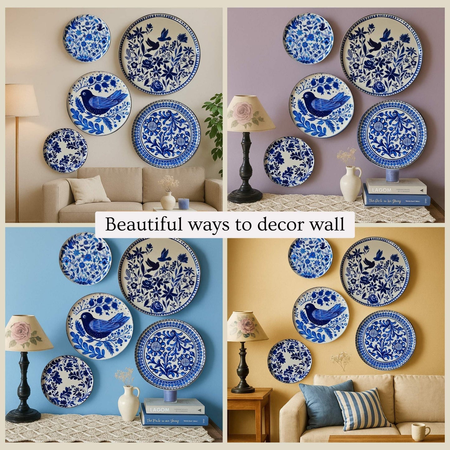 RITUALISTIC Holland Wall Plates & Paintings | Perfect Home Decor and Wall Decor Items for Your Hall and Living Room | Set of 5 |Valentine's day Gift Items