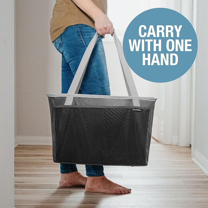 CleverMade EcoBasket Collapsible Tote Basket – Reusable Grocery Tote
