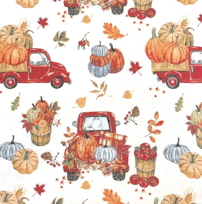 Fall Fleece Throw Blanket: Soft Cozy Plush Accent for Bed or Couch (Country Farm Truck, 50 x 70 inches)