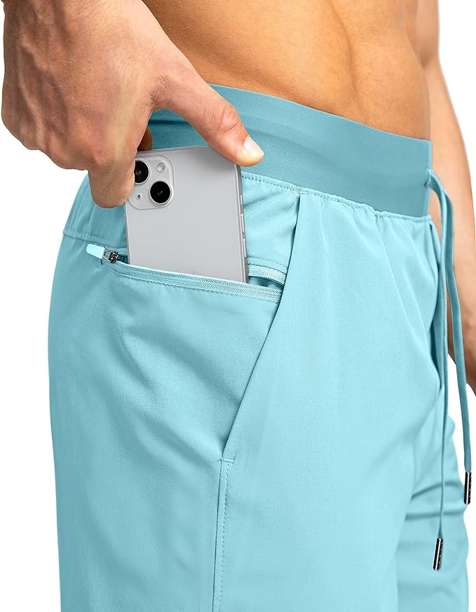 Men's Running Shorts with Zipper Pockets 9 Inch/ 7 Inch / 5 Inch Lightweight Quick Dry Gym Workout Athletic Shorts for Men(9 inch)