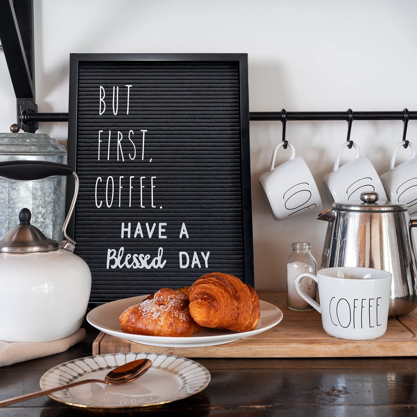 Letter Board Sign Skinny Felt Board with Pre Cut Letters 12x17 Inch, Baby Announcement Sign, Black Changeable Message Board