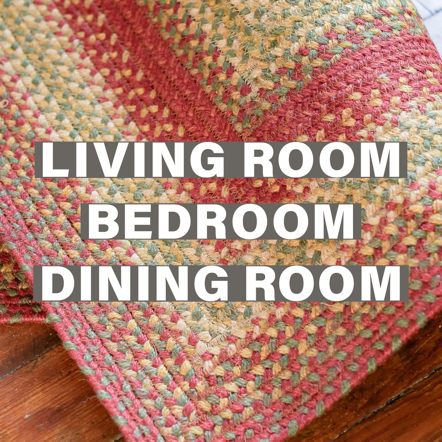 Oval Jute Braided Rug – All Natural Fiber 4' x 6' Area Rug, Made With Natural Jute Twine – A Reversible Rug for Rustic Home Décor – Homespice Cider Barn Oval Jute Rug 4' x 6'