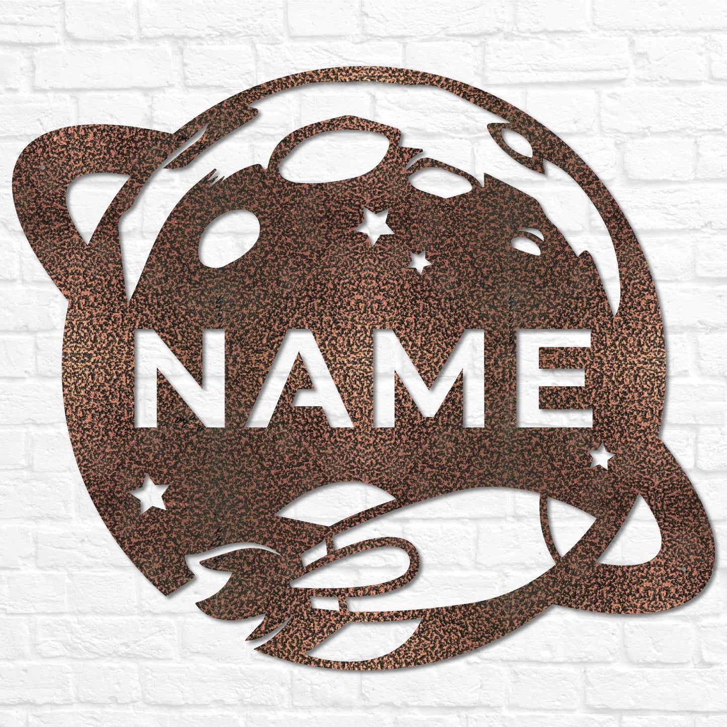 Metal Outer Space Name Decor | Outer Space Nursery Personalized Name Sign, Astronaut Space Wall Art, Outer Space Galaxy Nursery, Rocketship Decor