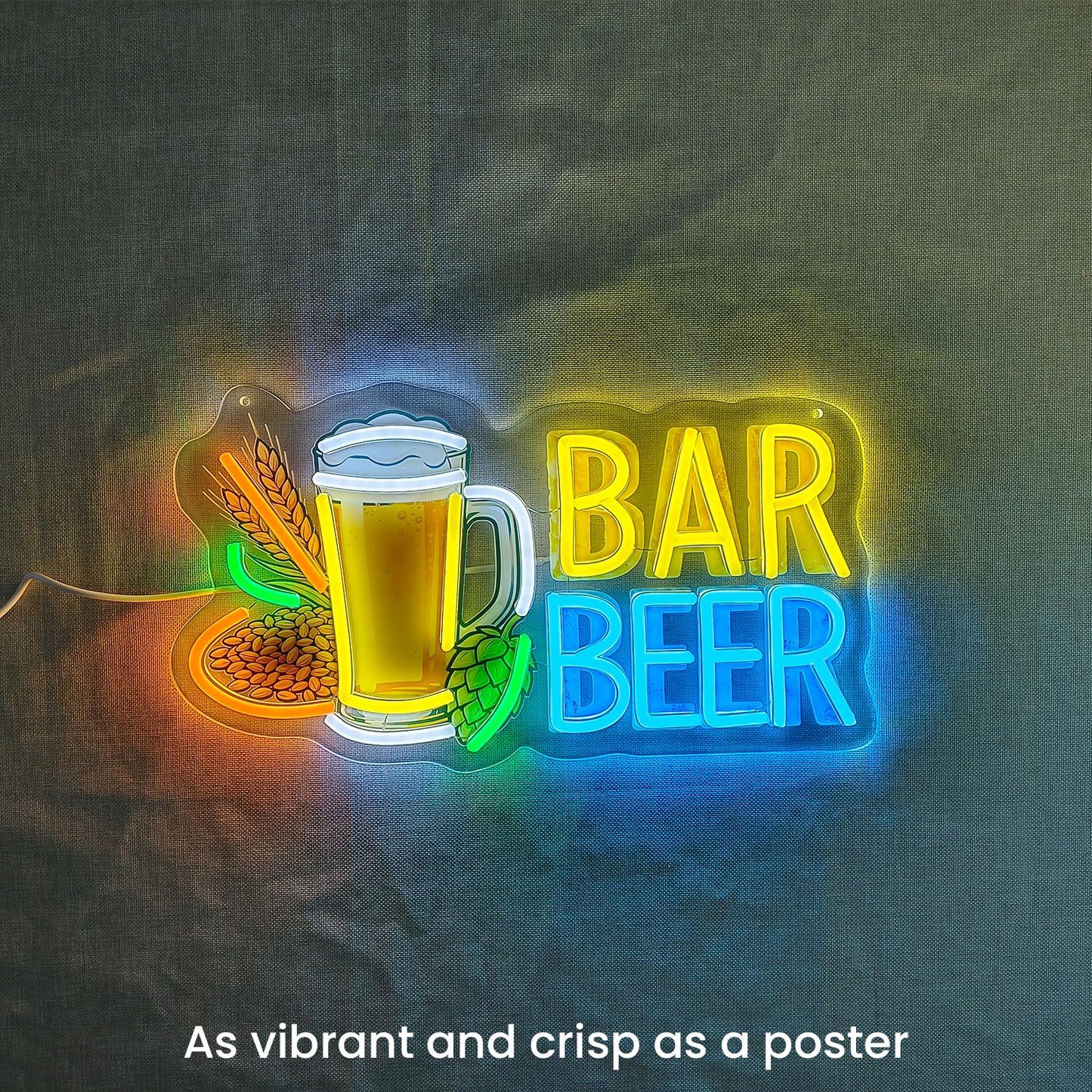 Neon Beer Signs, LED Beer Mug Sign Light Up Bar Signs for Beer Bar Restaurant Pub Bistro Club Party Man Cave Bedroom Kitchen Wall Decor, USB Power & Dimmable