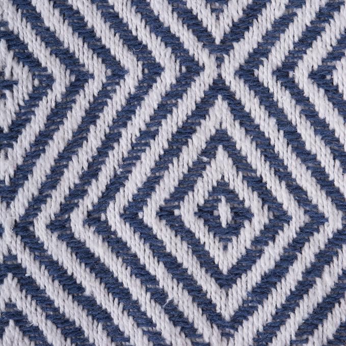 DII Diamond Throw Collection Woven Cotton, 50x60, French Blue (Pack of 3)