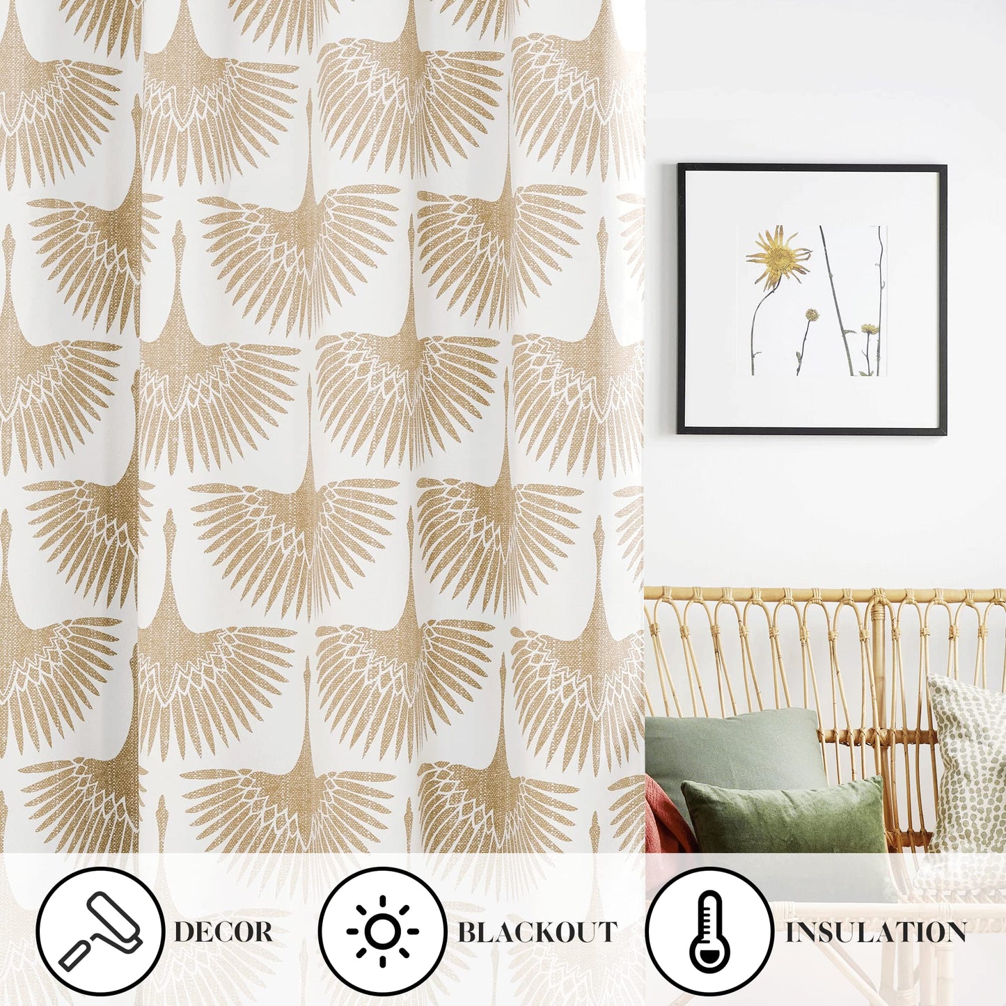KGORGE Geometric Pattern Blackout Curtains - Thermal Insulated Room Darkening Curtains for Living Room Dining Bedroom Window Treatment Panels Home Decor, 52 inches Wide x 108 inches Long, Taupe, 2 Pcs