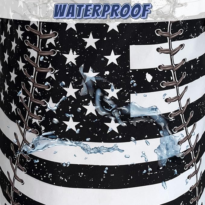 Baseball Textures Laundry Basket Foldable Oxford Cloth American Flag Laundry Hamper With Handle Portable Clothes Storage Organizer Basket 18.9X16.5 Inch Storage Bag For Laundry Room/Bathroom/Bedroom