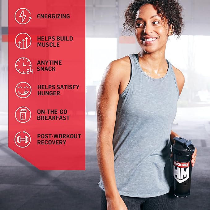 Muscle Milk Genuine Protein Powder, Strawberries ?˜N Crème, 1.93 Pounds, 13 Servings, 32g Protein, 3g Sugar, Calcium, Vitamins A, C & D, NSF Certified for Sport, Energizing Snack, Packaging May Vary
