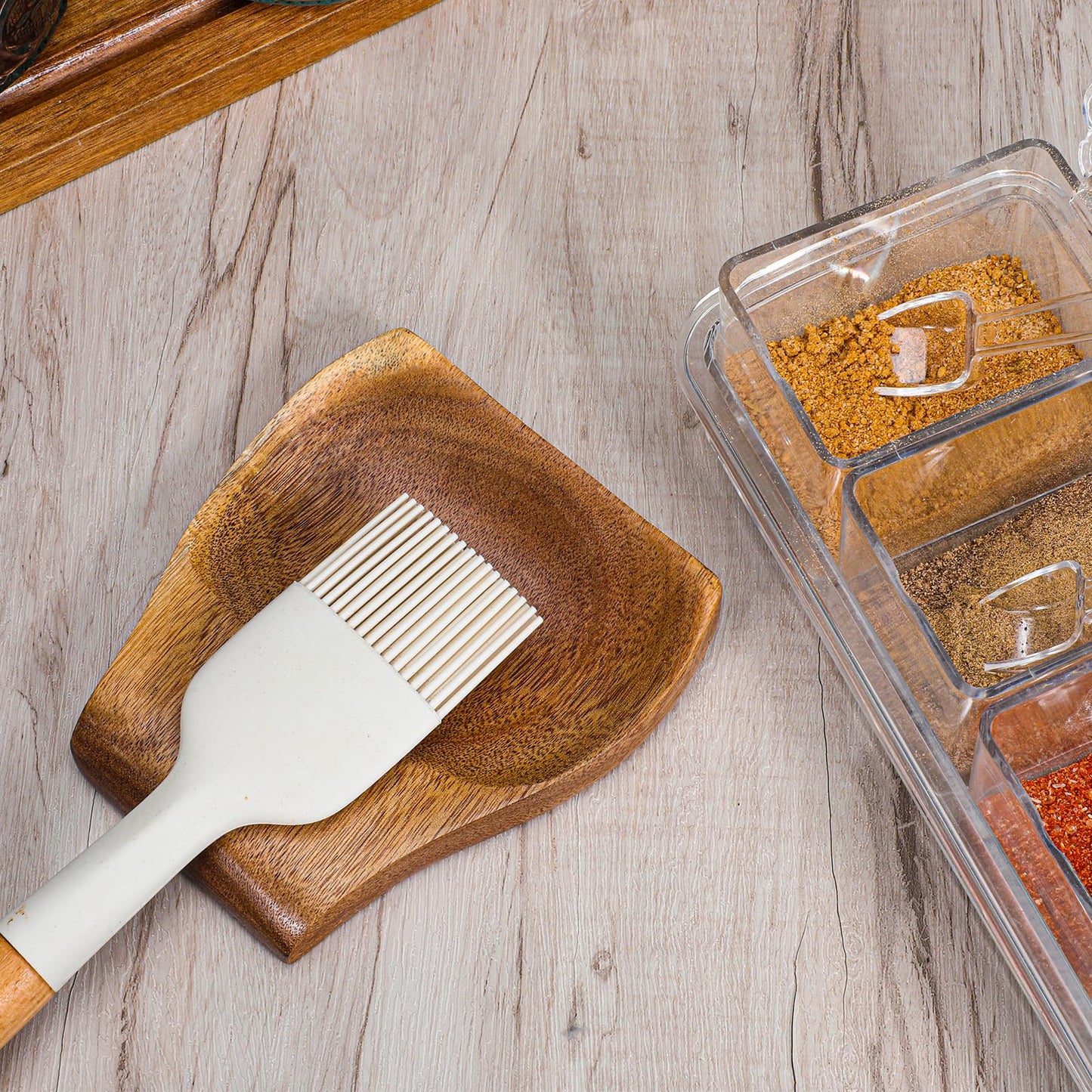 Acacia Wooden Spoon Rest Holder, Wooden Spoon Rest for Stove Top Heat-Resistant Spoons Rests Smooth Spoons Holder for Kitchen Counter Spatula, Ladles, Forks, Tongs Rests