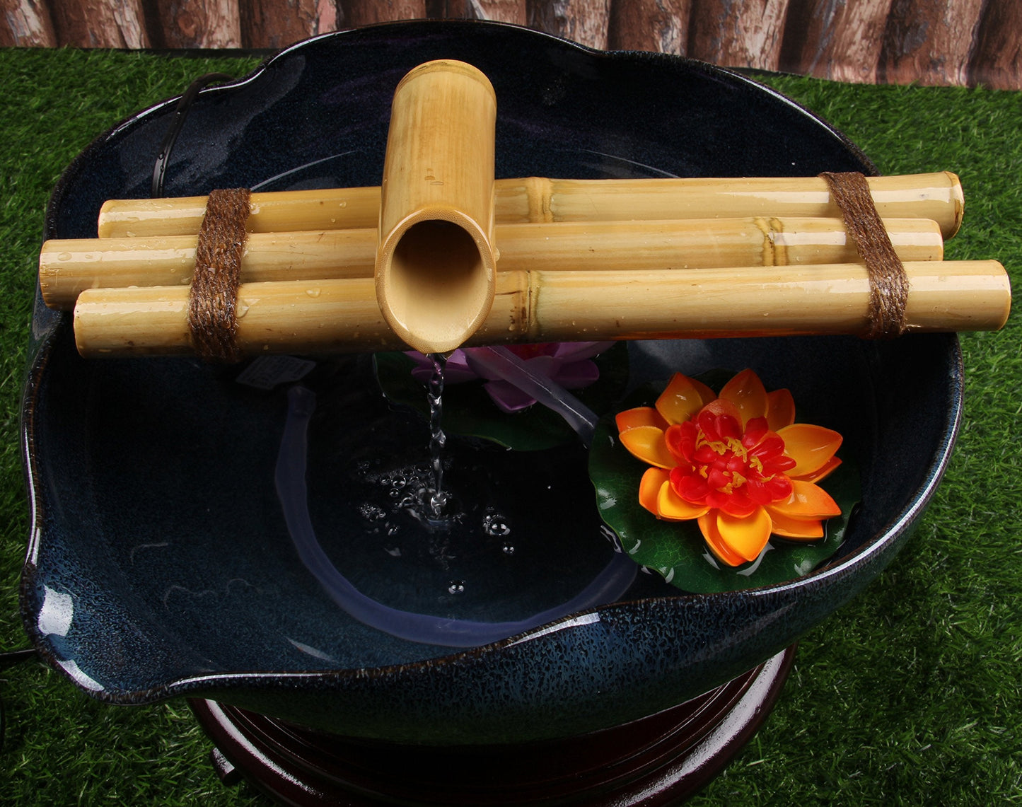 Bamboo Water Fountain Medium 12 Inch Three Arm Style without Pump, Indoor or Outdoor Zen Garden Decor Fountain, Natural, Split Resistant Bamboo, Combine with Any Container to Create Your Own Fountaion