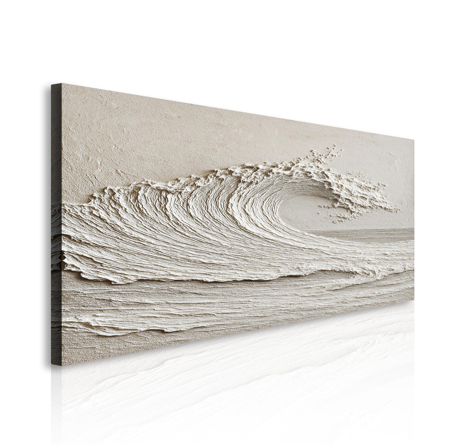 TAILORED CANVASES Minimalist Wall Art White Abstract Wave Wall Decor Scandinavian Coastal Canvas Modern Artwork for Living Room Bedroom Dining Office 10x20